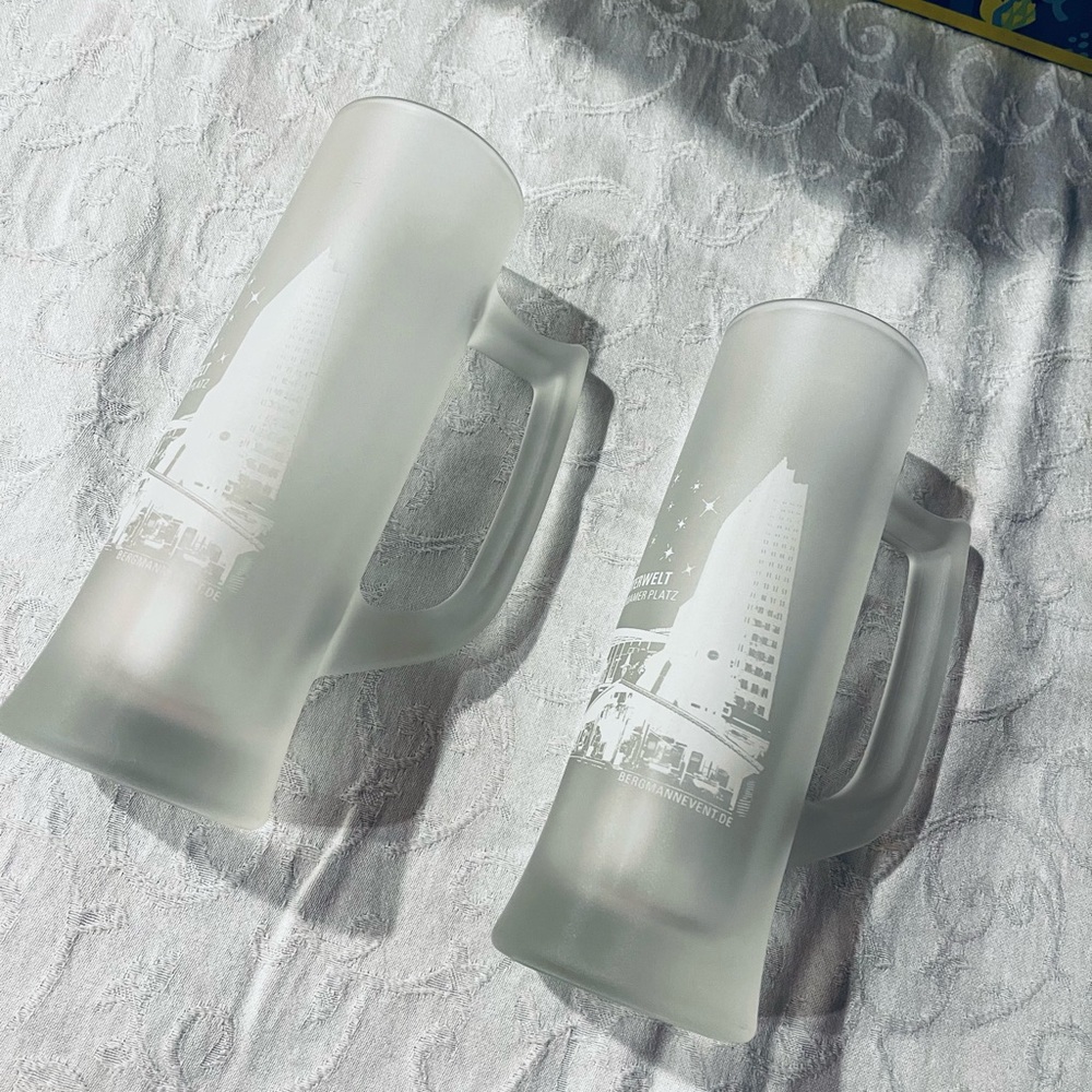 Ritzenhoff Tall Beer Stein , set of 2 glass mugs - Picture 2 of 5
